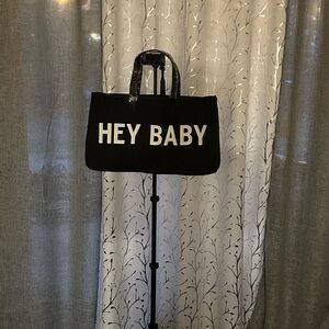 Black 'Hey Baby' Tote Bag
